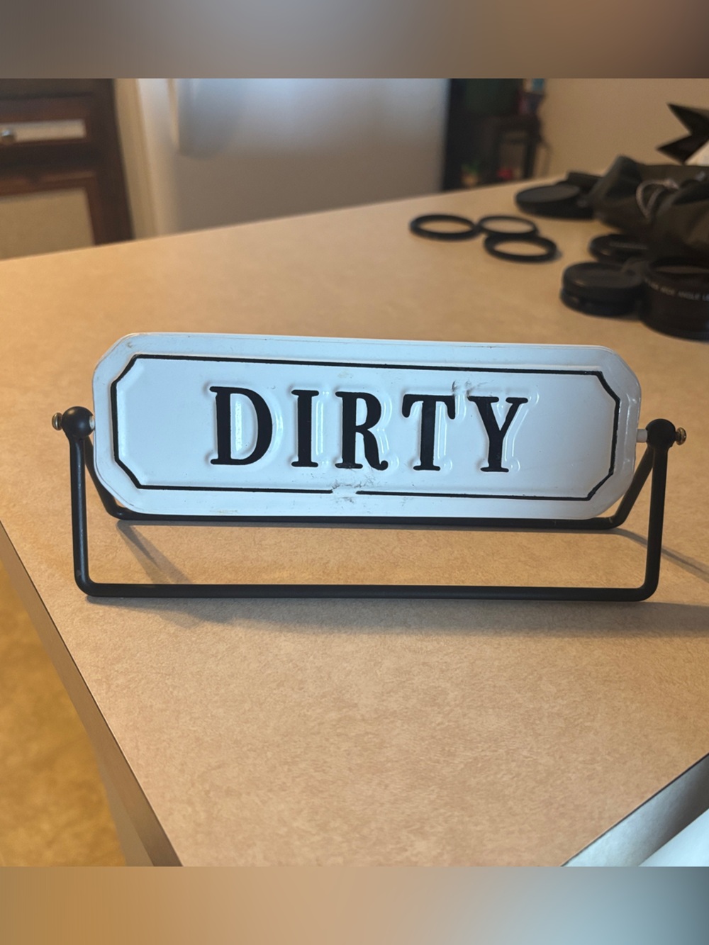 Dishwasher Clean/dirty Metal Sign in White and Black